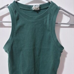 Tilly's Green Ribbed Tank Top